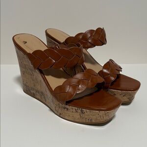 Nine West Tan Wedge Sandals